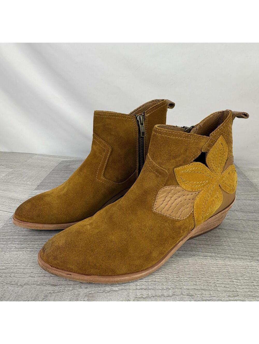 Frye Farrah Floral Suede Leather Ankle Boots 6.5 Women’s-Boho Chic Vibes!- - Picture 13 of 13